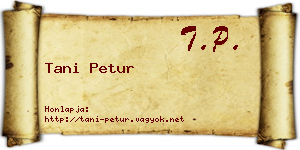 Tani Petur névjegykártya